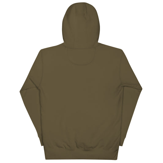 Sweat à capuche mixte Malinois — WORK MODE | Golden Mask Wear — vert militaire — vue de dos