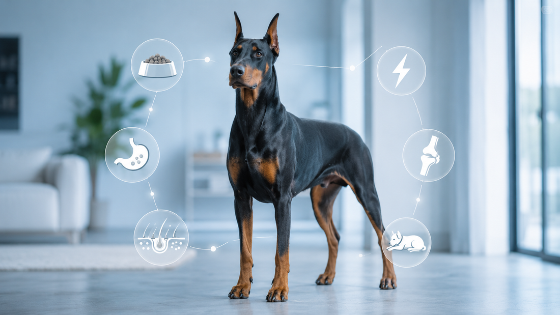 Doberman : caractère, alimentation, besoins sportifs et santé naturelle