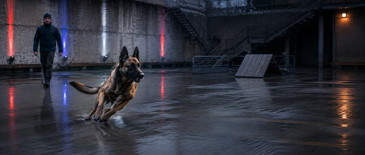 chien policier en action