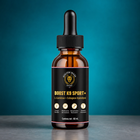 BOOST K9 SPORT+ – L-Carnitine & Collagène | Performance et récupération du chien sportif