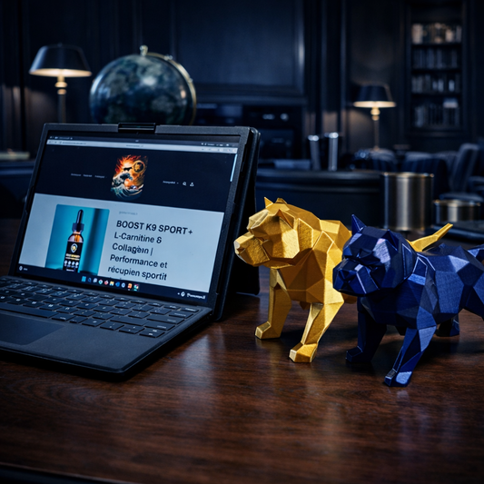 AMERICAN DOG TOTEM gold — Sculpture de Bureau Premium