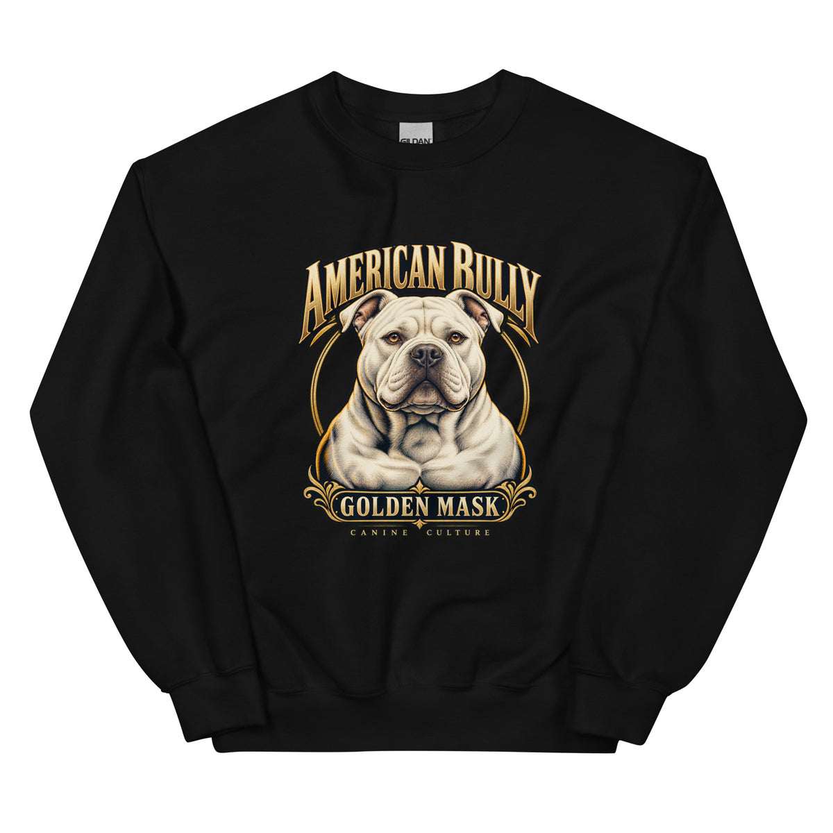 Sweat American Bully — Canine Culture Golden Mask Wear – vue de face