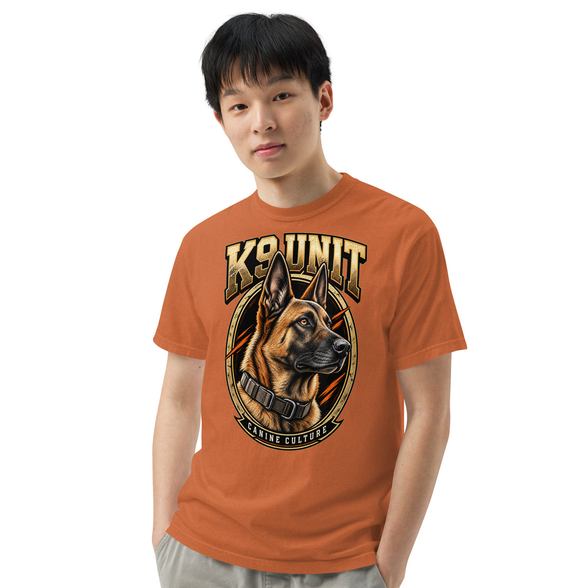 T-shirt épais K9 Unit — Canine Culture Golden Mask Wear – vue de face