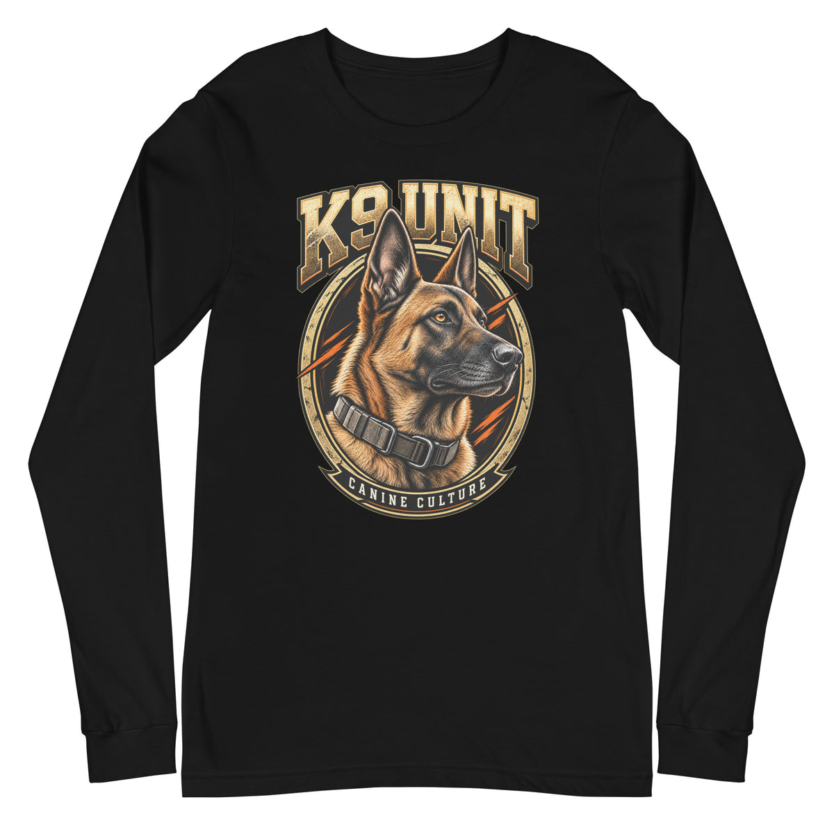T-shirt manches longues K9 Unit — Canine Culture Golden Mask Wear – vue de face