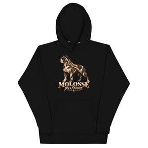 Sweat mixte noir Molosse pas féroce édition graphique, impression bronze sur le devant