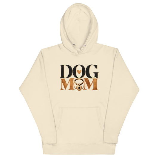 Sweat à capuche mixte Dog Mom — Canine Culture | Golden Mask Wear — écru — vue de face