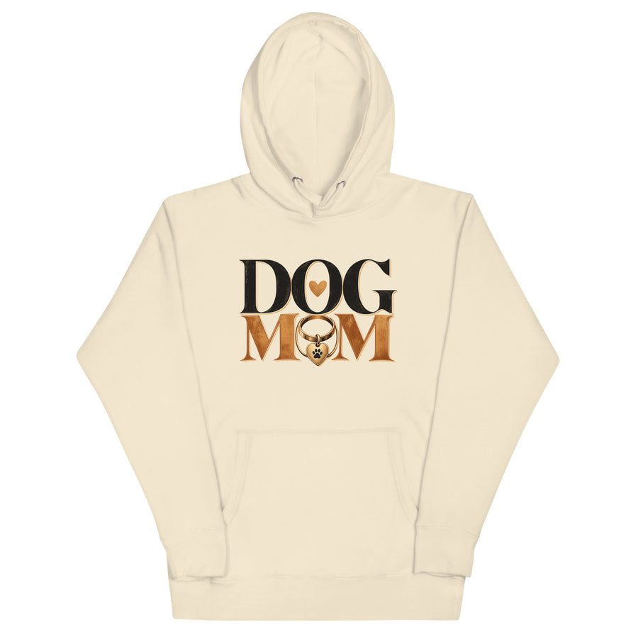 Sweat à capuche mixte Dog Mom — Canine Culture | Golden Mask Wear — écru — vue de face