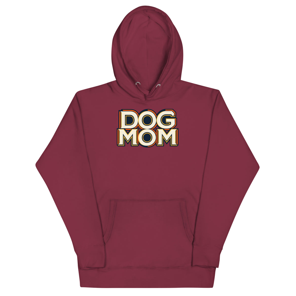 Sweat à capuche mixte DOG MOM — Cadeau pour passionnée de chiens | Golden Mask Wear — bordeaux — vue de face