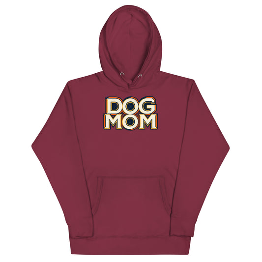 Sweat à capuche mixte DOG MOM — Cadeau pour passionnée de chiens | Golden Mask Wear — bordeaux — vue de face