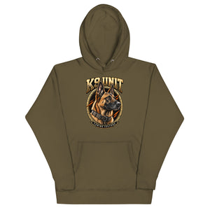 Sweat à capuche mixte K9 Unit — Canine Culture | Golden Mask Wear — vert militaire — vue de face
