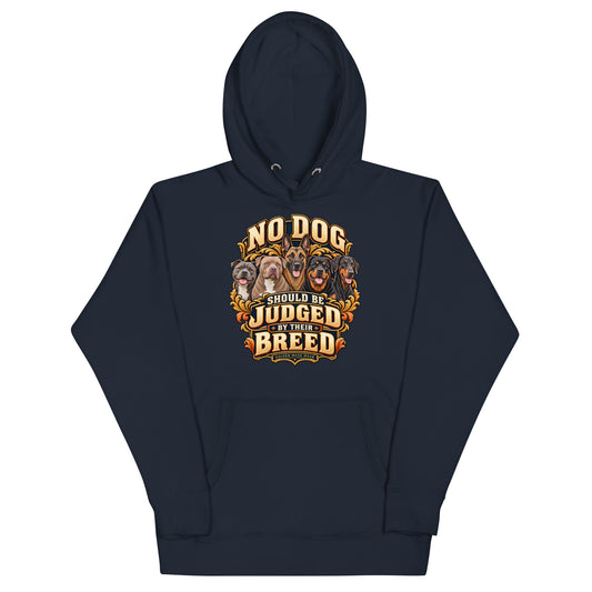 Sweat mixte No Dog bleu nuit, illustration canine sur le devant