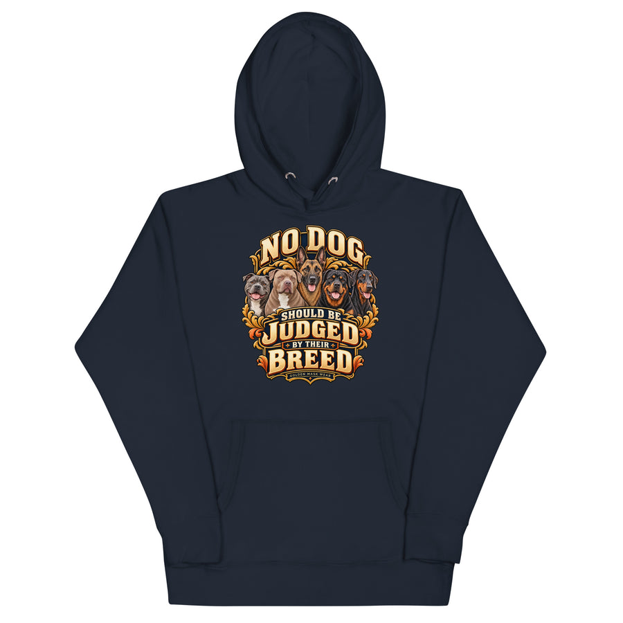 Sweat mixte No Dog bleu nuit, illustration canine sur le devant