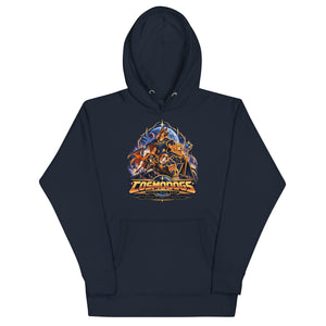 Sweat mixte COSMODOGS Héros interstellaires bleu nuit, illustration canine sur le devant