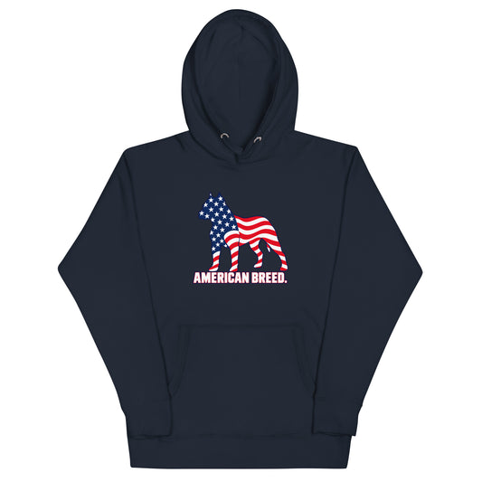 Sweat à capuche mixte American Breed USA — Canine Culture | Golden Mask Wear — bleu nuit — vue de face