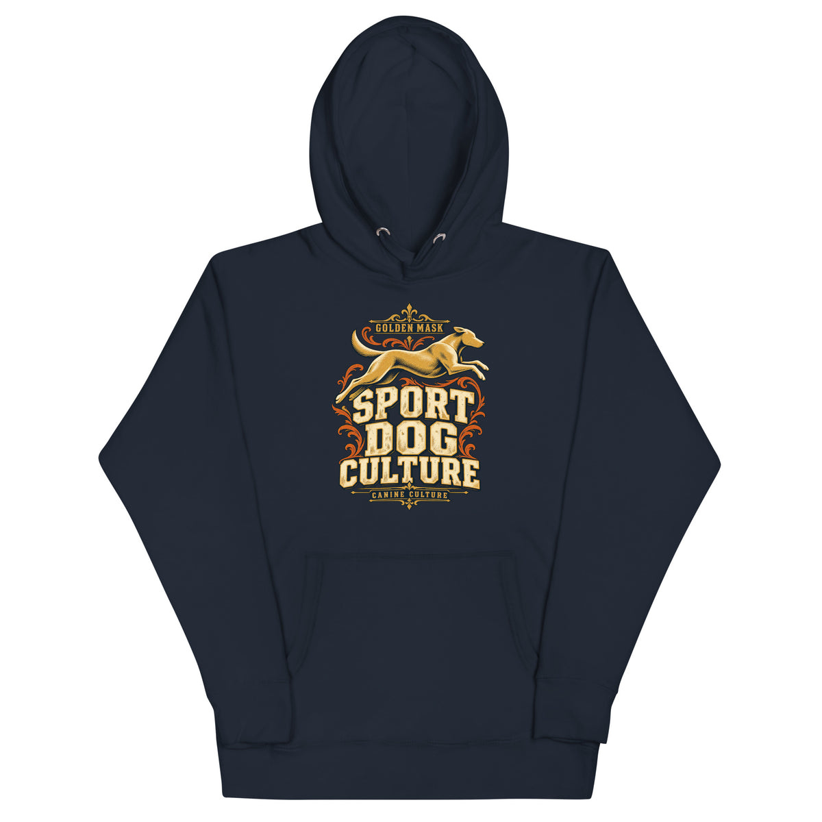 Sweat à capuche mixte Sports canins — SPORT DOG CULTURE | Golden Mask Wear — bleu nuit — vue de face