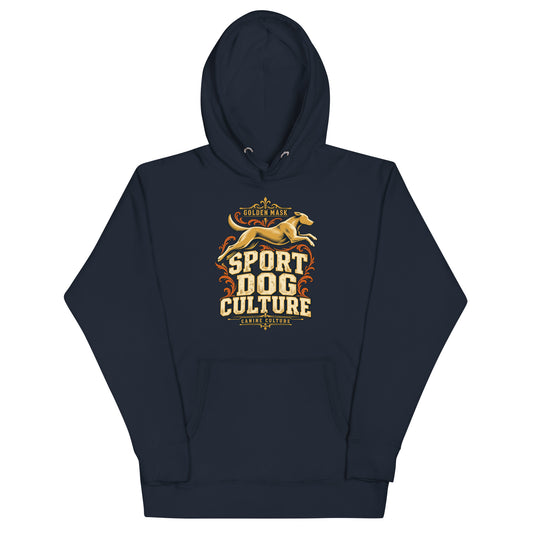Sweat à capuche mixte Sports canins — SPORT DOG CULTURE | Golden Mask Wear — bleu nuit — vue de face