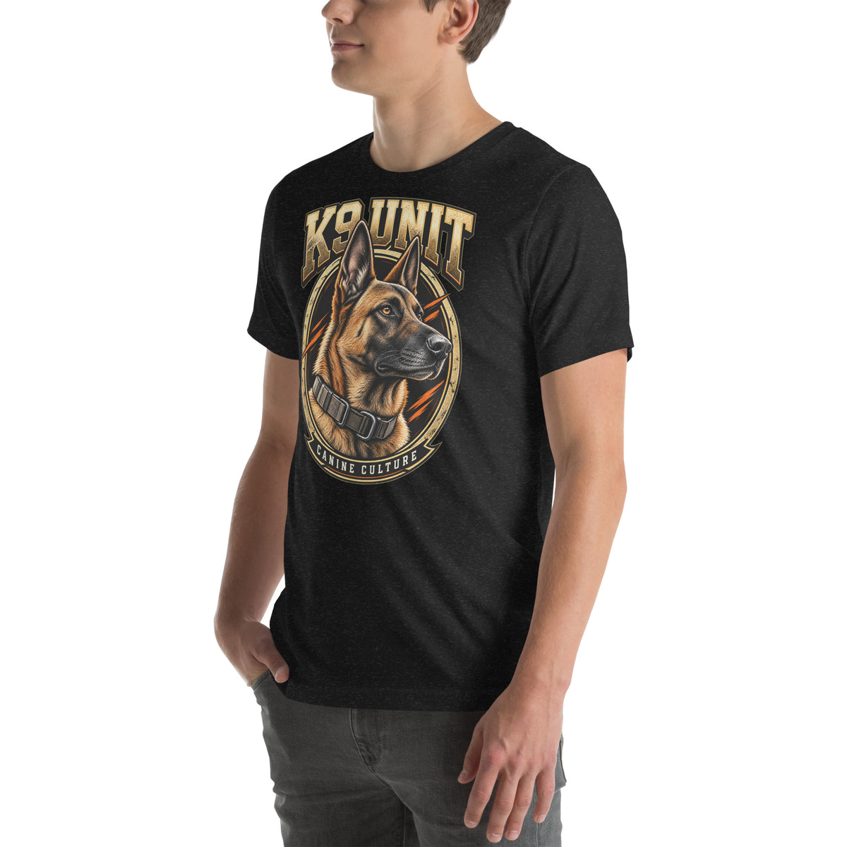 T-shirt K9 Unit — Canine Culture Golden Mask Wear – vue de trois quarts gauche