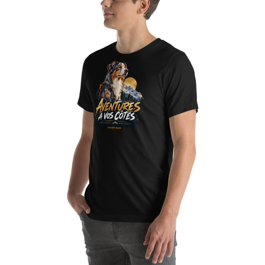 T-shirt noir Berger Australien Aventures à vos côtés — vue avant gauche