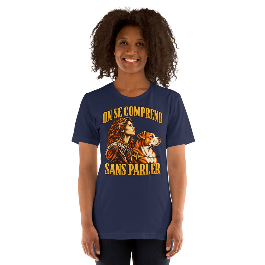 T-shirt On se comprend sans parler — Femme & Amstaff — Golden Mask Wear