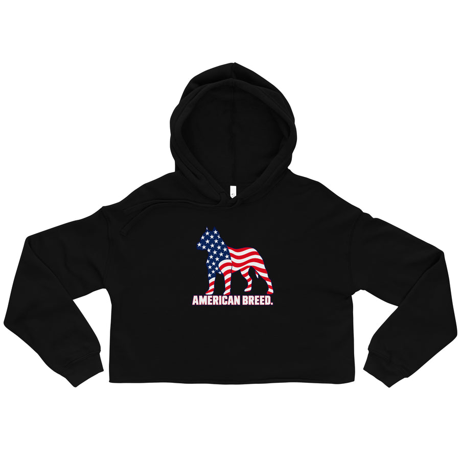 Sweat femme court American Breed USA — Canine Culture | Golden Mask Wear — noir — vue de face
