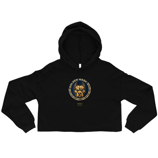 Sweat femme court Golden Mask — ORIGINALS | Golden Mask Wear — noir — vue de face