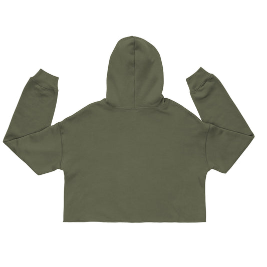 Dos uni du sweat femme court vert militaire L’écho des grands espaces Golden Mask Wear
