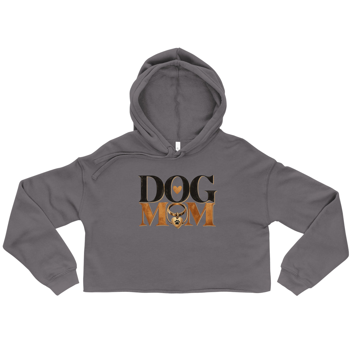 Sweat femme court Dog Mom — Canine Culture | Golden Mask Wear — gris mauve — vue de face