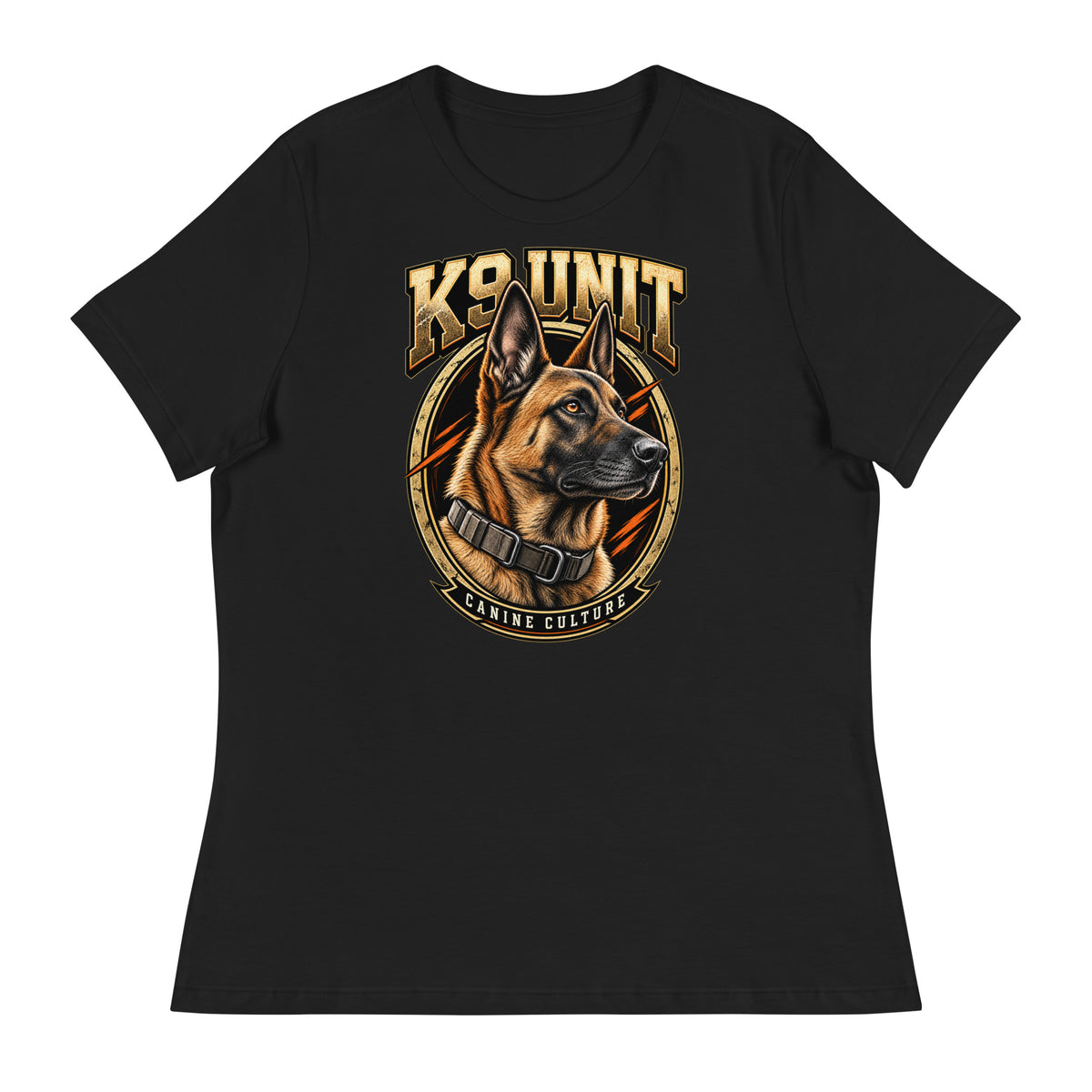T-shirt femme K9 Unit — Canine Culture Golden Mask Wear – vue de face
